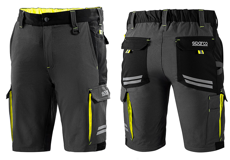 TECH SHORTS グレー/イエロー