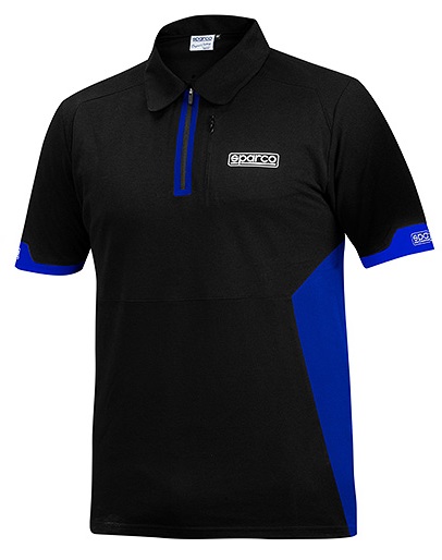 POLO ZIP（ブラック/ブルー）　サイズ：XS、S